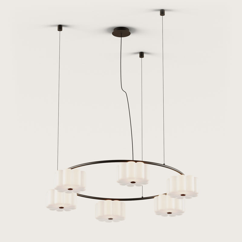 FLOW - Design Pepe Fornas - Kronleuchter - Pendelleuchte 6fach gold oder schwarz - Aromas del Campo