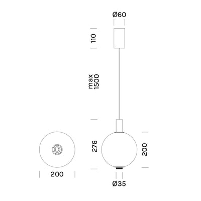 BEAM STICK NUANCE, Edition BALLOTON 200 LED-Pendelleuchte von OLEV - designed by Marc Sadler