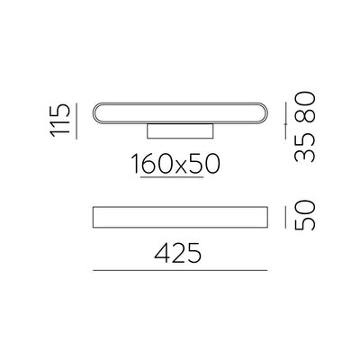 LED-Wandleuchte GALANT long, 3 Größen, schwarz