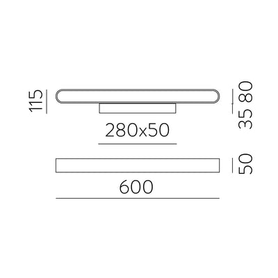 LED-Wandleuchte GALANT long, 3 Größen, weiß