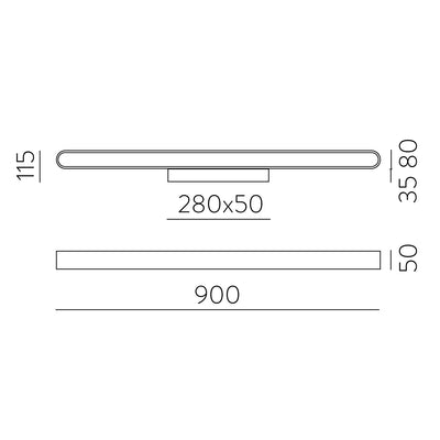 LED-Wandleuchte GALANT long, 3 Größen, weiß