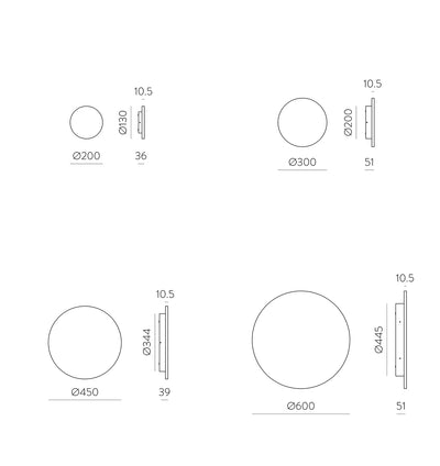 LED-Wandleuchten Serie COMPO - IP65 - 4 Größen und 3 Farben