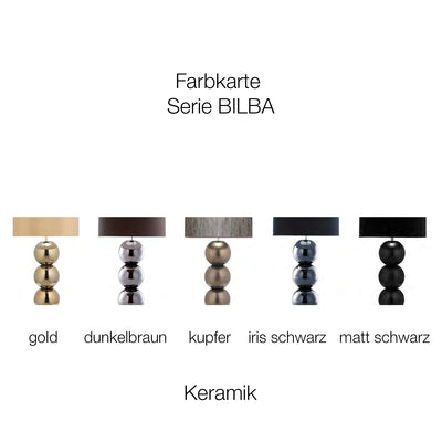 BILBA Metallicfarben dreifach mit kurzem Schirm - Tischleuchten - envy lighting