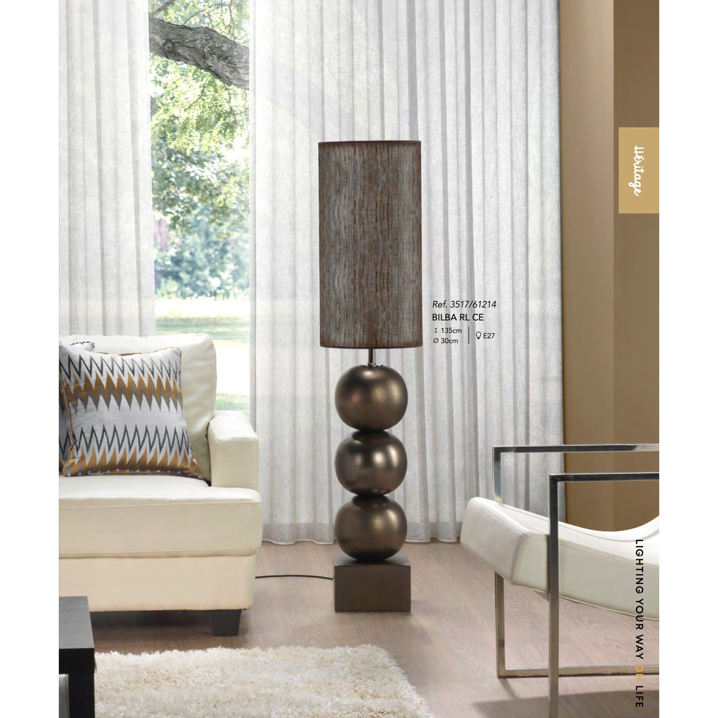 BILBA Metallic-Farben, dreifach mit langem Schirm - Bodenleuchten - envy lighting