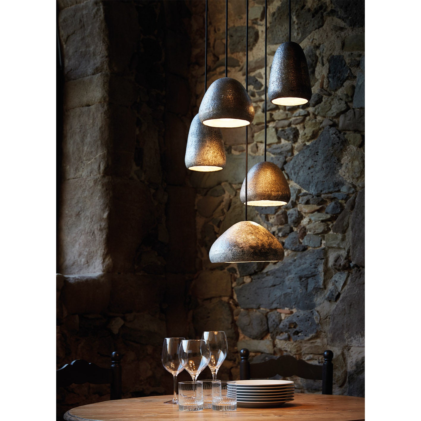 DENTO 5er-Kombi Pendelleuchten rund - DT.C05.00- Designer Eloy Puig - el torrent