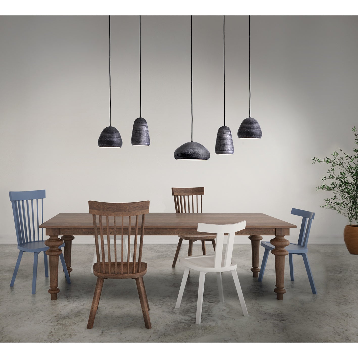 DENTO 5er-Kombi Pendelleuchten linear - DT.L05.00- Designer Eloy Puig - el torrent