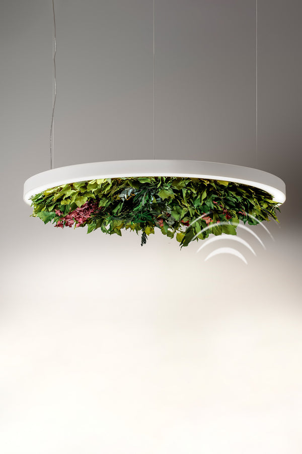 GAVIN SILENCE LEAF schallabsorbierende, runde LED-Pendelleuchte ...