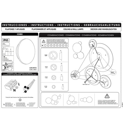 LED-Wandleuchten Serie COMPO - IP65 - 4 Größen und 3 Farben