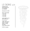 knikerboker Le GIGINE - kunstvolle LED-Pendelleuchten-Cluster mit 24 Stück in vier Metallfarben