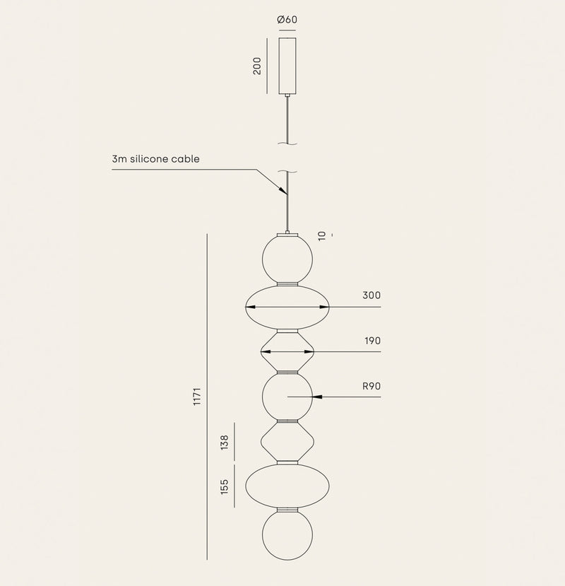 MAPI long - Designer Pepe Fornas - LED-Pendelleuchte - Aromas del Campo