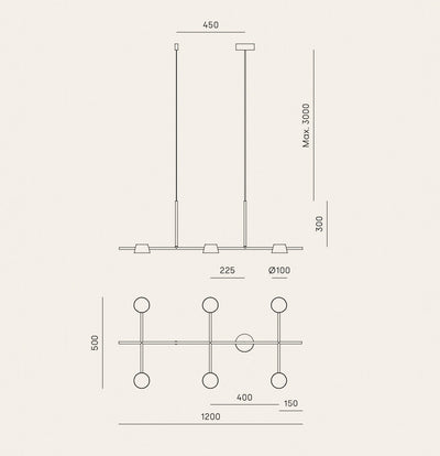 NERA six - Designer Pepe Fornas - LED-Pendelleuchte 6fach - Aromas del Campo