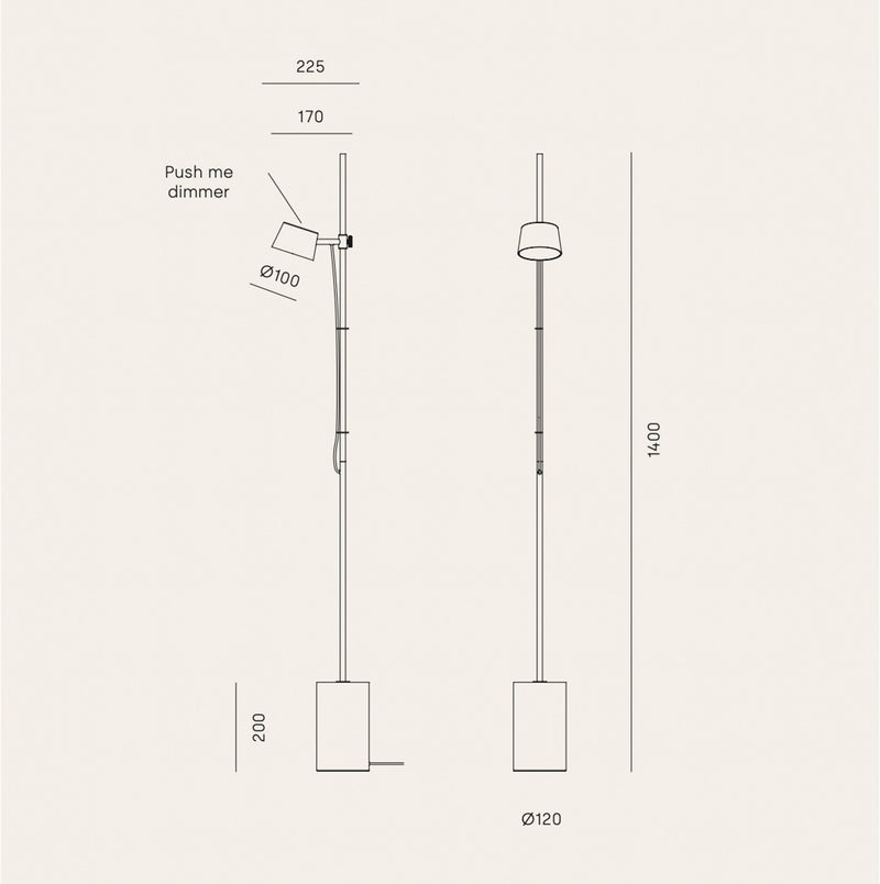 NERA - Designer Pepe Fornas - LED-Stehleuchte mit Touch Dimm - Aromas del Campo