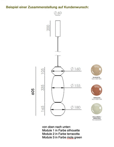 PAPI - Kombi 1 - Designer Jose Fornas - Pendelleuchte - Aromas del Campo