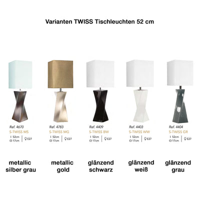 Twiss S Tischleuchten 52 cm Farb-Optionen - envy