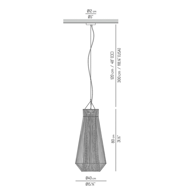 Koord Pendelleuchte indoor - groß KD.S001 - Designer Eloy Puig - el torrent