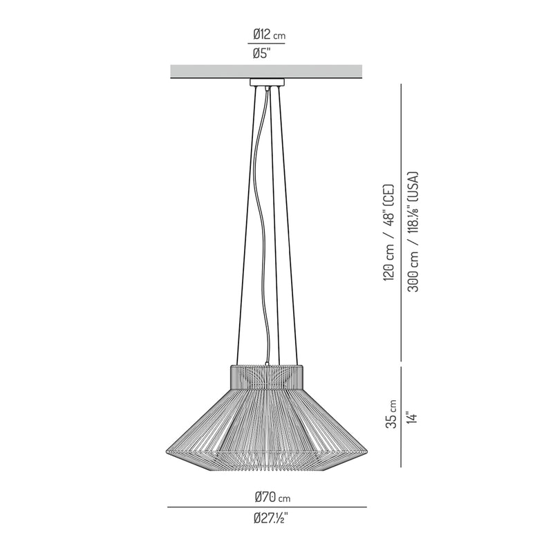 Koord Pendelleuchte indoor - mittel KD.S002 - Designer Eloy Puig - el torrent