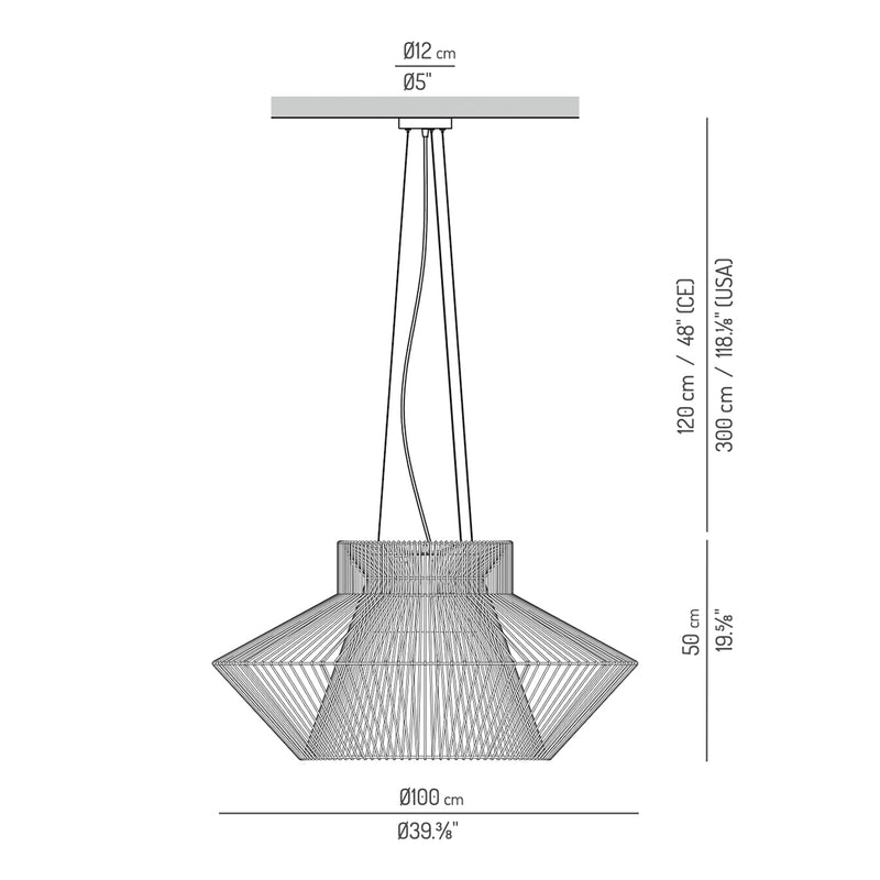 Koord Pendelleuchte indoor - groß KD.S003 - Designer Eloy Puig - el torrent