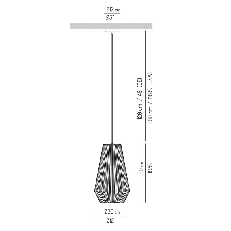 Koord Pendelleuchte indoor - mittel KD.S004 - Designer Eloy Puig - el torrent