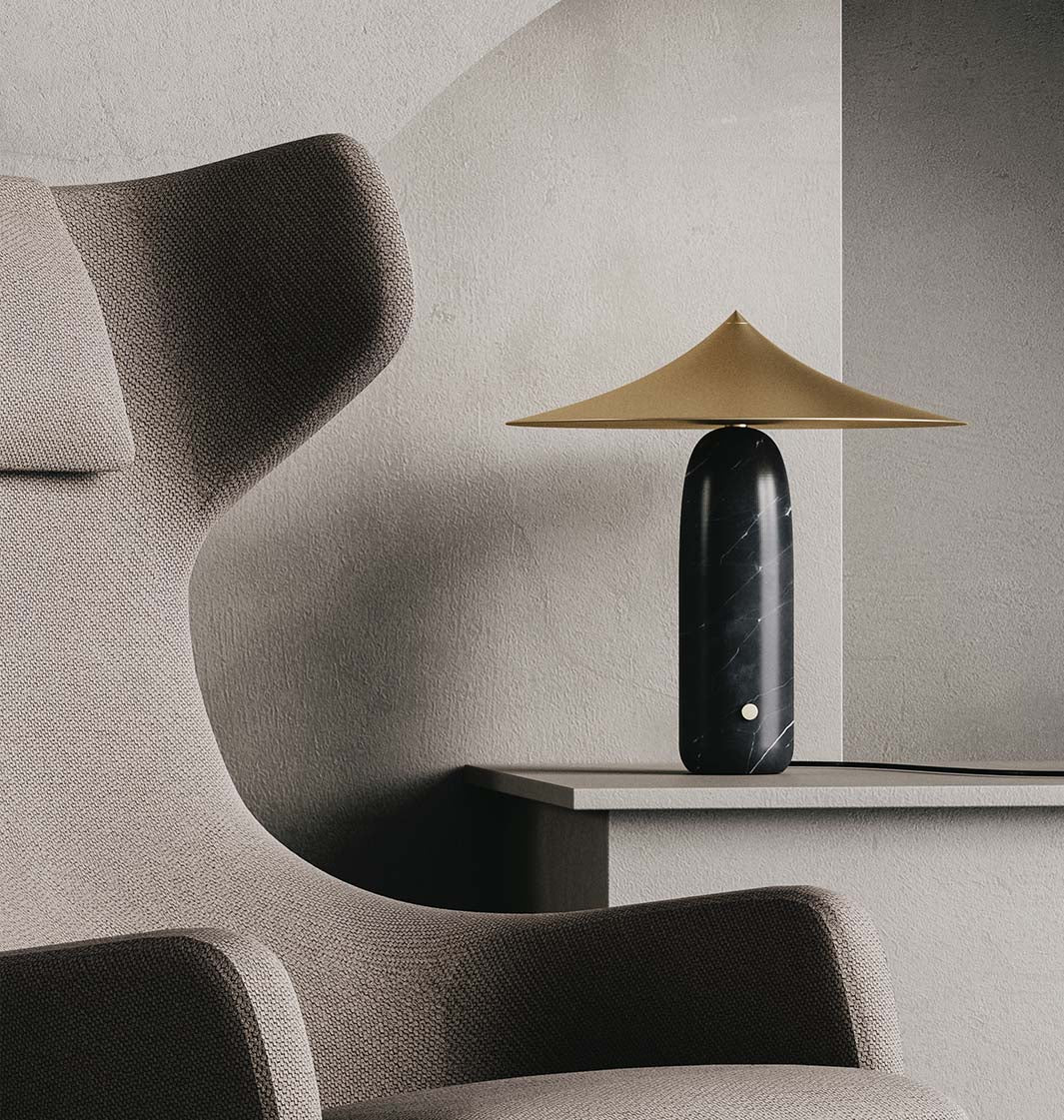 KINE - Designer Pepe Fornas - LED-Tischleuchte Marmor schwarz mit Touch-Dimmer 2 Varianten - Aromas del Campo